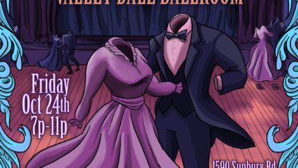 Mystic Ball poster with headless dancers.